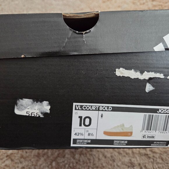 Adidas VL Court Bold- Beige (natural)/ Gum sole - Picture 4 of 4